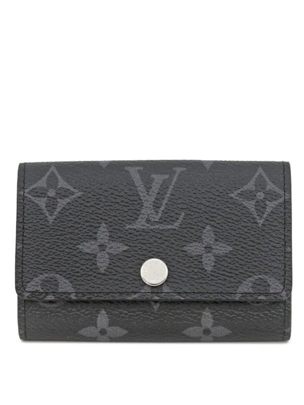 Louis Vuitton Key Case Multicles 6 Monogram Eclipse Silver Gray